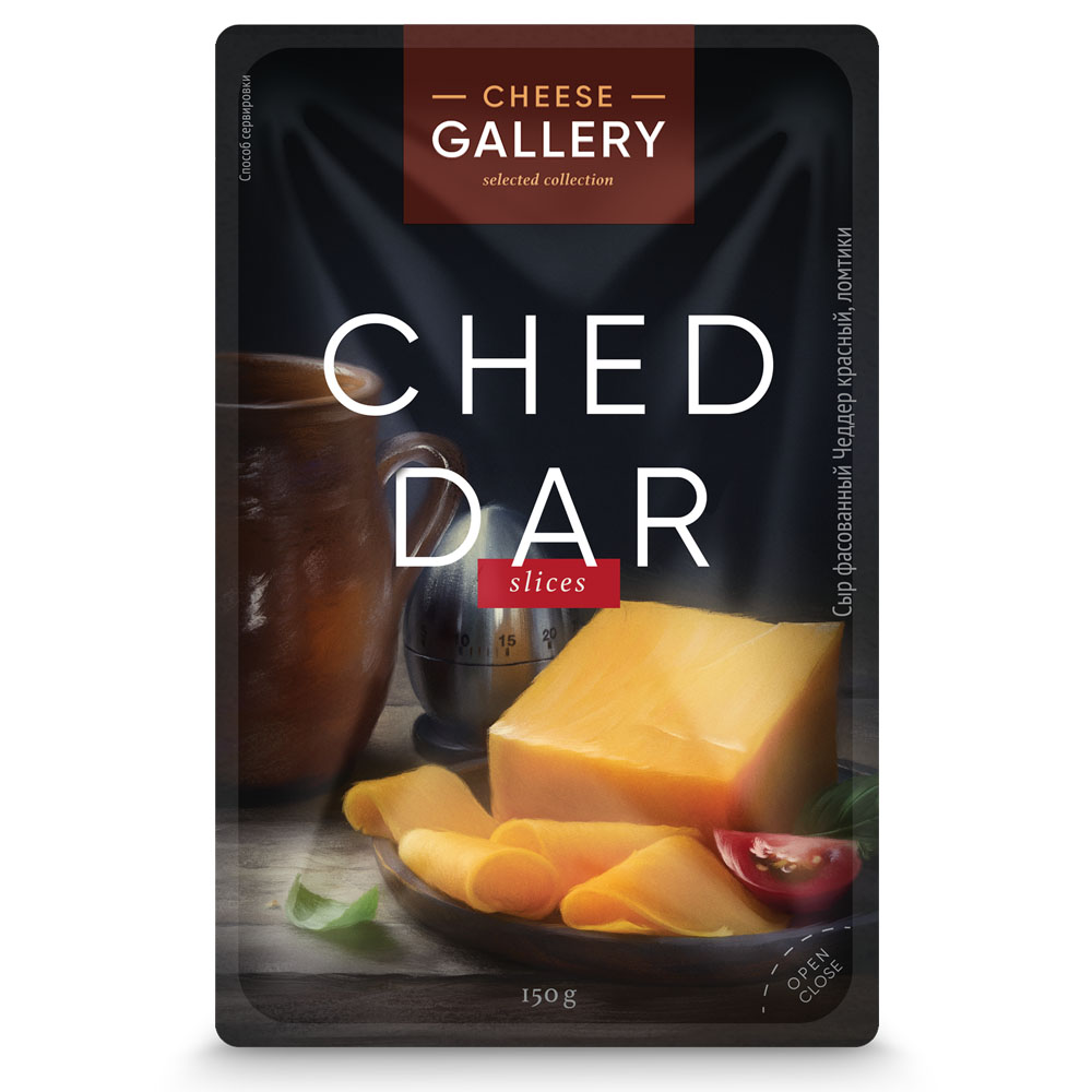 Сыр Cheese Gallery Чеддер красный нарезка, 150 г