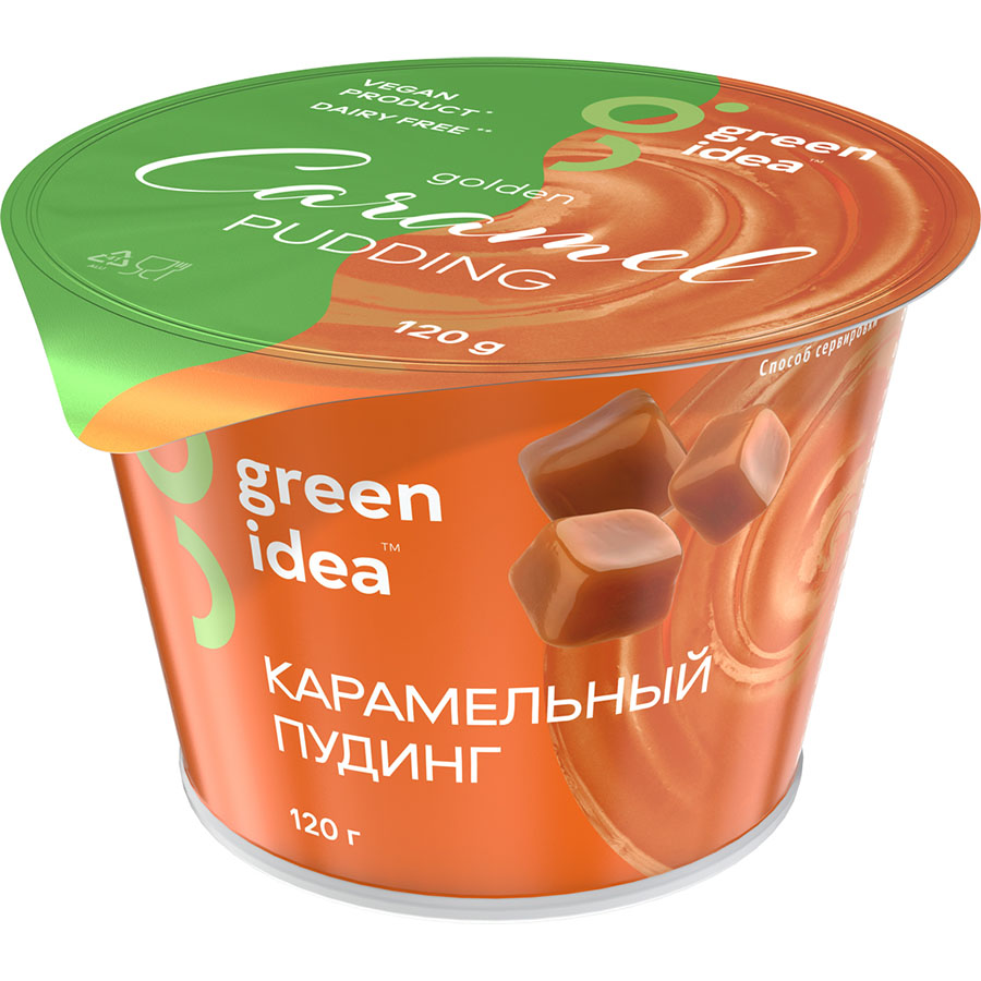 Pudding soy Green Idea with caramel, 120 g