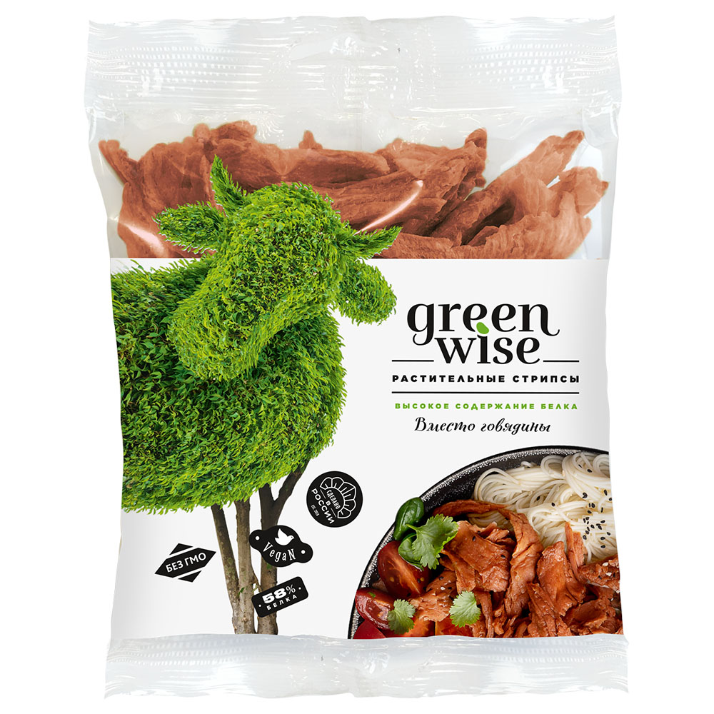 Plant-based beefless strips "Greenwise"