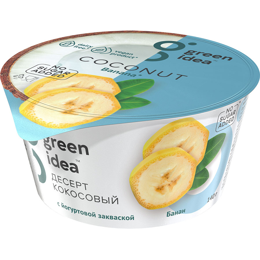 Десерт Green Idea кокосовый с йогуртовой закваской "Банан"