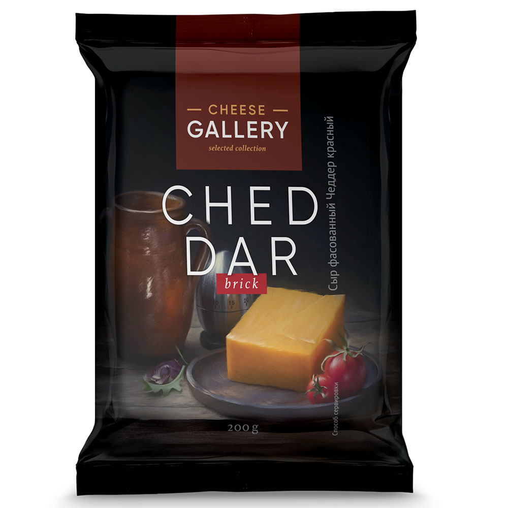 Сыр Cheese Gallery Чеддер красный кусок, 200 г