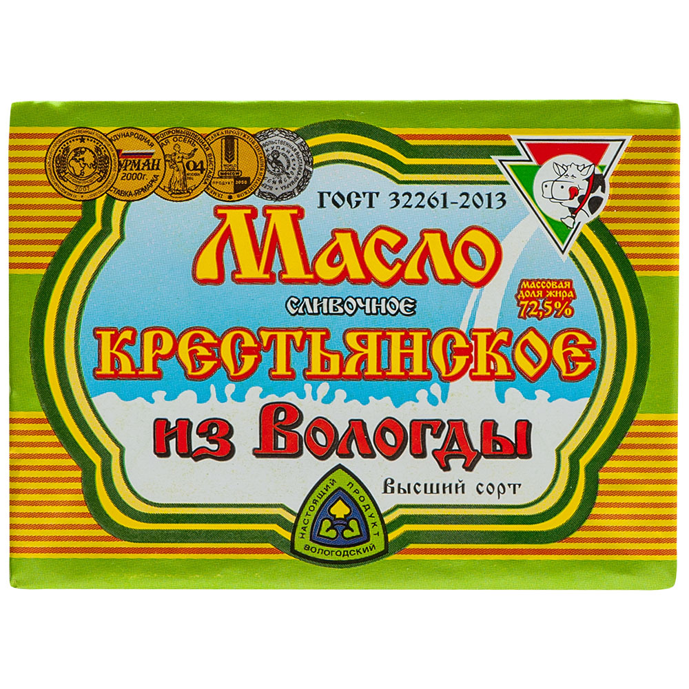 Масло Крестьянское из Вологды 72,5%