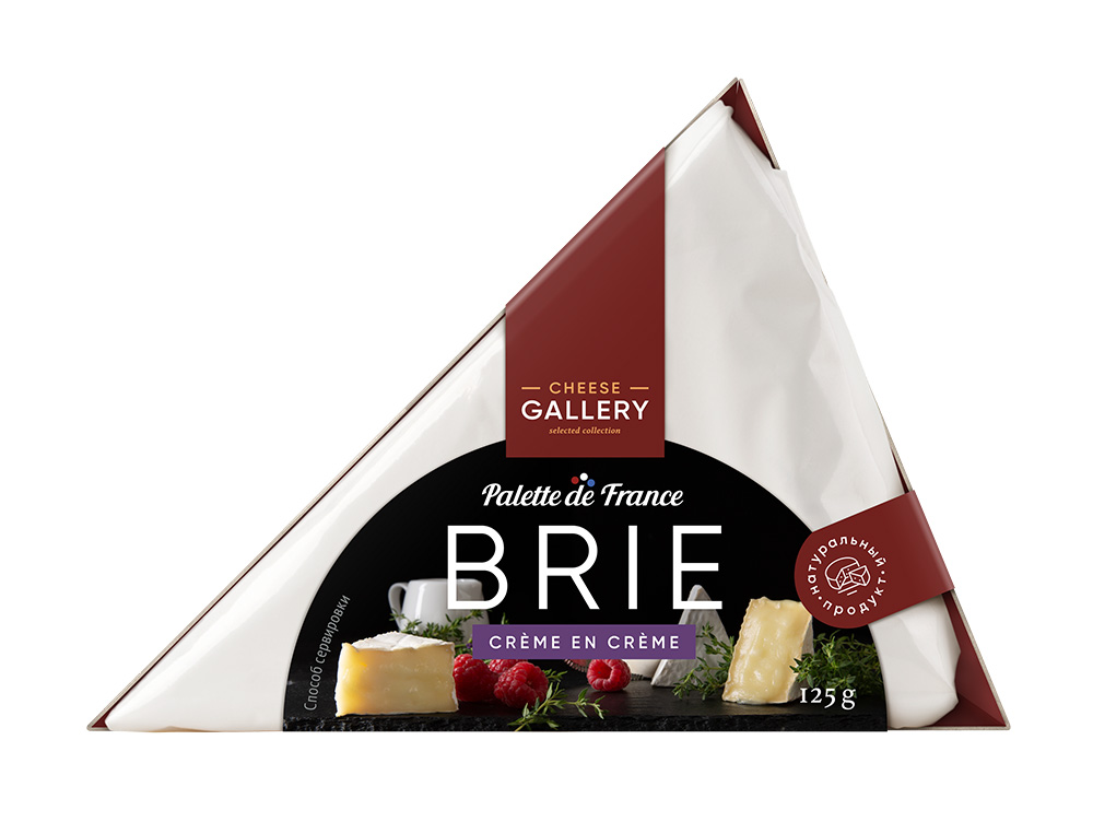 Сыр Cheese Gallery мягкий с белой плесенью  Бри Сливочный «Крэм ан крэм», 125г, 125 г
